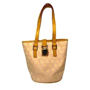 Dooney & Bourke Pink Classic Signature Monogram North South Bucket Bag